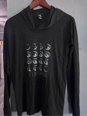 Next Level Apparel Dark Gray Moon Phases Hooded Long Sleeve Top
